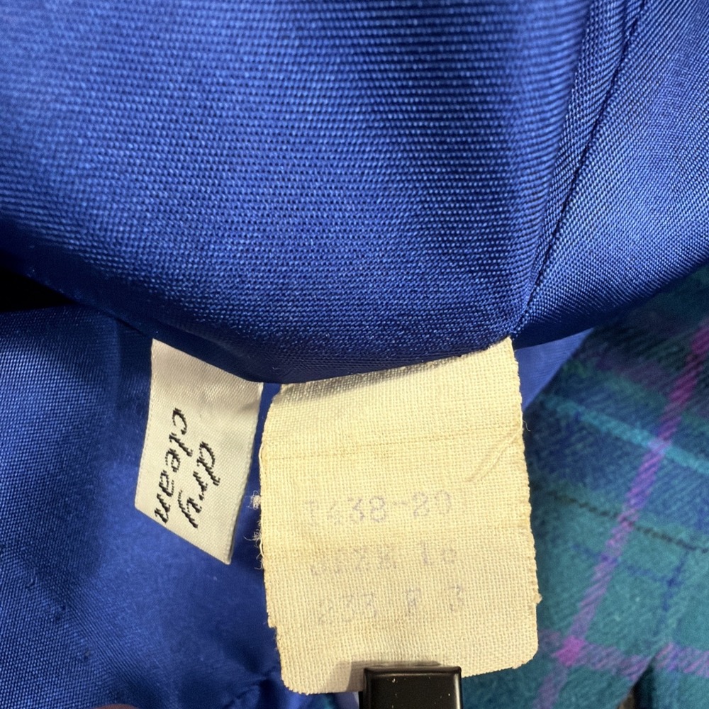 Vtg Pendleton Women's Purple Green & Blue 100% Virgin Wool Plaid Blazer Size 16 - Picture 8 of 8